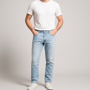 Vintage Fiorucci Safety Jeans Made in Italy Light Wash Y2K Button‎ Fly 34 Denim